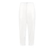 Elisabetta Franchi Ivory Cropped Byxor Essential Collection White, Dam