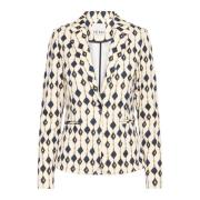 ICHI Eclipse Ikat Aop Blazer Jacka Beige, Dam