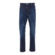 Dsquared2 Blå Denim Stretch Jeans med Logo Patch Blue, Herr