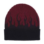 VISION OF SUPER Flames Beanie Hat med Ribbed Workmanship Multicolor, H...