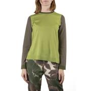 MALIPARMI Stilren Stickad Topp Aw24 Kollektion Green, Dam