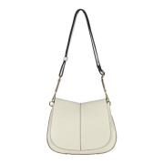 Gianni Chiarini Helena Round Läder Axelväska Beige, Dam