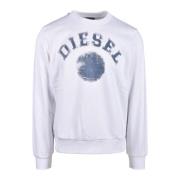 Diesel Bomull Polyester Sweatshirt Modell White, Herr