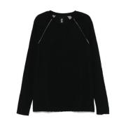 Thom Krom Svart Raglanärm Crew Neck T-shirt Black, Herr