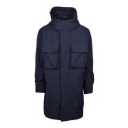 Dondup Teknisk Parka med Dragkedja och Tryckknappar Blue, Herr