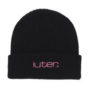 IUTER Rutig Beanie Mössa Svart Black, Herr