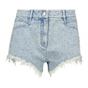 IRO Jeansshorts med Strassdetaljer Blue, Dam