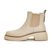 Cesare Gaspari Läder Plattform Ankelboots - Beige Beige, Dam