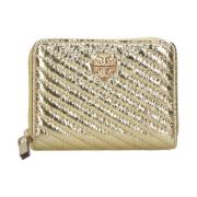 Tory Burch Guld Nappa Chevron Plånbok med Logotyp Yellow, Dam