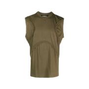 MISBHV Ärmlös Grunge Olive T-shirt Green, Dam