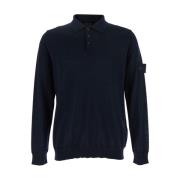 Stone Island Blå Polo Shirt med Kompass Logo Blue, Herr