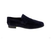 Antica Cuoieria Blå Mocka Penny Loafers Blue, Herr