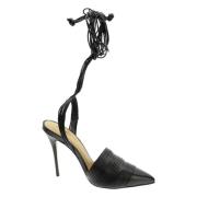 CARRANO Svarta läderhögklackade pumps Black, Dam