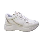 Janet & Janet Vita läder sneakers med guld detaljer White, Dam