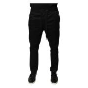 Dolce & Gabbana Svarta Skinny Sweatpants med Dragsko Black, Herr