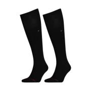 Tommy Hilfiger Svarta Bomulls Crew Socks 2Pack Black, Herr