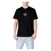 Armani Exchange Svart Tryckt Rund Hals T-shirt Black, Herr