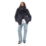 Cesare Gaspari Faux Fur &amp; Shearling Jackets Blue, Dam