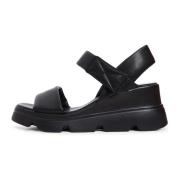 Cesare Gaspari Läder Urban Platform Sandaler Black, Dam