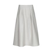 Marie Méro Elegant A-linje lurex kjol Gray, Dam