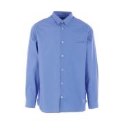 Comme des Garçons Broderad Logga Poplin Skjorta Blue, Herr