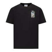 Casablanca Svart bomull T-shirt med tryck Black, Herr