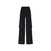 GCDS Wide Trousers Black, Dam