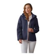 Junge Modern Fit Navy Jacka med Huva Blue, Dam