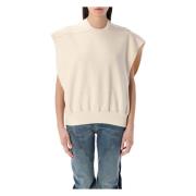 Rick Owens Oversized Stickat Naturligt Ss25 Beige, Dam