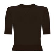 Jil Sander Topp med broderat logotyp Brown, Dam