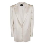 Andamane Vit Blazer med Snygg Fickdesign Beige, Dam