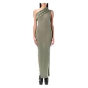 Rick Owens Asymmetrisk Enaxlad Klänning Celadon Green, Dam