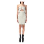 Rick Owens Geometrisk Cutout Mini Klänning Beige, Dam