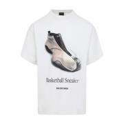 Balenciaga Oversized T-shirt White, Herr