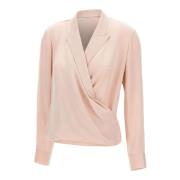 Theory Sidenskjorta Rosa Wrap Stil Pink, Dam