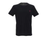 Polo Ralph Lauren Svart Bomull T-shirt med Röd Logga Black, Herr