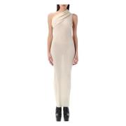 Rick Owens Asymmetrisk One Shoulder Klänning Beige, Dam