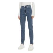 Calvin Klein Jeans Högmidjade Mom Fit Jeans Blue, Dam