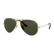 Ray-Ban Aviator Havana Collection Solglasögon Guld/Grön Yellow, Unisex