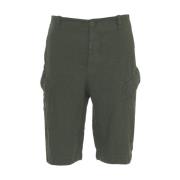 Transit Gröna Cargo Shorts Linne Stiligt Bälte Green, Herr