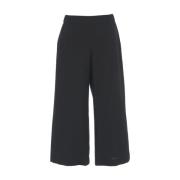 Ottod'Ame Svarta Bomull Culottes Stiliga Byxor Black, Dam