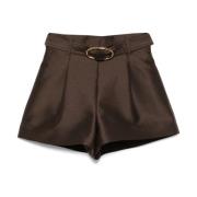 Zimmermann Bruna Shorts med Bältesmidja Brown, Dam