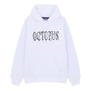 Octopus Tentakler Logo Hoodie White, Herr