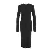 Thom Krom Svart Modalblandningsklänning Aw24 Black, Dam