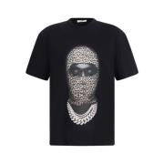 IH NOM UH NIT Leopard Mask Grafisk Bomull T-shirt Black, Herr