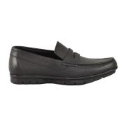 Testoni Hamrad läderloafers med gummisula Black, Herr