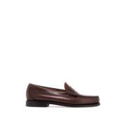 G.H. Bass & Co. Handgjorda Larson Loafers med Blank Finish Brown, Herr