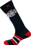 Dale of Norway Spirit Wool Socks High Navy Raspberry Offwhite