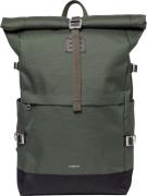 Sandqvist Icon Rolltop Backpack L Dawn Green With Dark Brown Leather