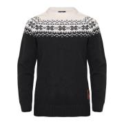 Gridarmor Women’s Snøkrystall Round Neck Ullgenser Black/White